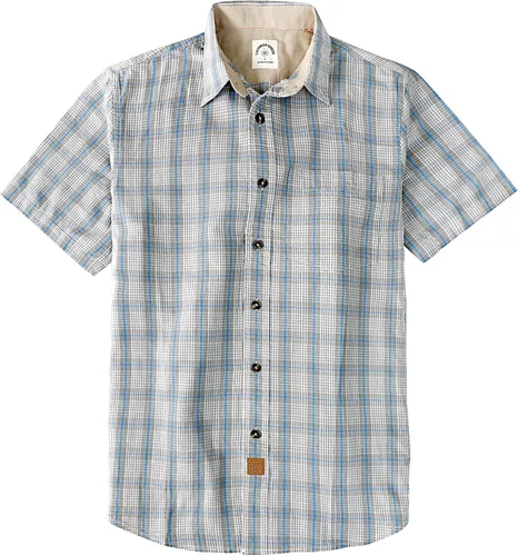 Vista 36 de Dubinik® Camisas de manga corta con botones para hombre, 100% algodón, a cuadros, camisas casuales con bolsillo