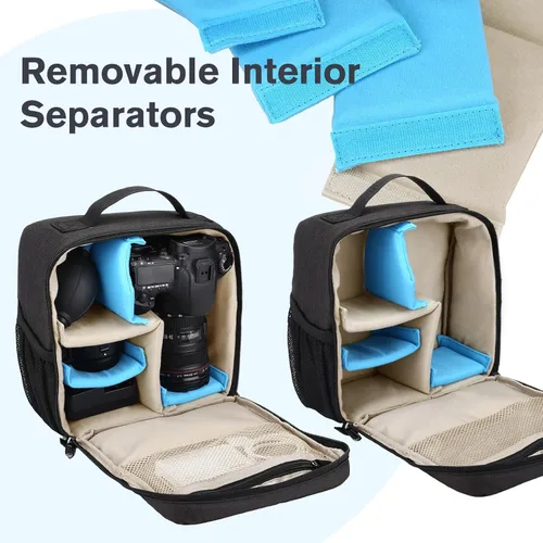 Vista 2 de BAIGIO Bolsa de inserción para cámara, funda interior de alta capacidad, a prueba de golpes y resistente al agua, bolsa interior para cámara DSLR