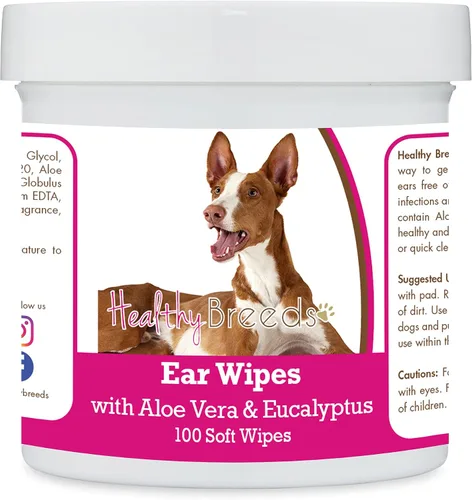 Vista 162 de Healthy Breeds Affenpinscher Toallitas de limpieza de oídos con aloe y eucalipto para perros, 100