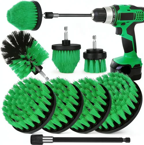 Vista 14 de Juego de accesorios de cepillo de taladro, paquete de 7 cepillos de limpieza eléctrica de 1/4 pulgadas + varilla larga extendida, accesorio