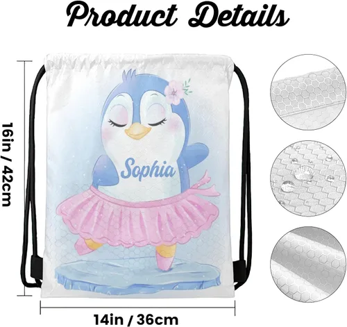 Vista 6 de Anneunique Mochila con cordón con nombre personalizado, bolsa impermeable casual para regalo de gimnasio deportivo, Patrón1, Mochilas Tradicionales