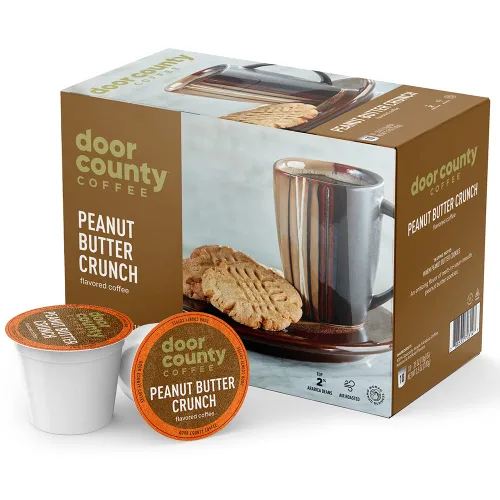 Vista 24 de Door County Coffee Café Molido con Sabor a Toffee de Almendra - 10 Tazas de Una Sola Porción - Tostado Medio - 100% Arábica Especial - Gourmet