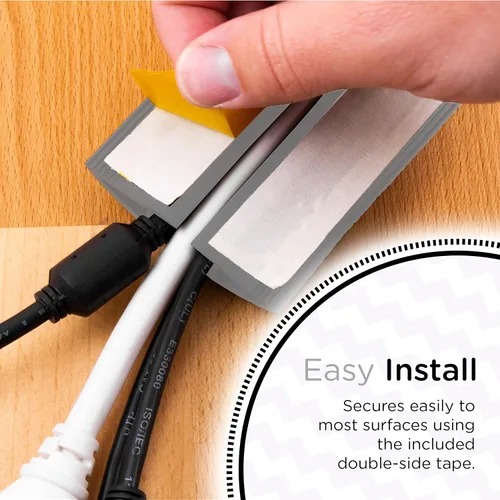 Vista 6 de Cordinate Cubierta de cable para piso de 6 pies, protector de cable, oculta cables de extensión, protege cables, evita riesgos de cable, ocultador