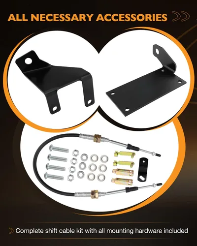 Vista 7 de Vínculo de cambio de cable de caja de transferencia de mejora, compatible con Jeep Wrangler TJ 1997-2006, cable resistente, se adapta a la caja