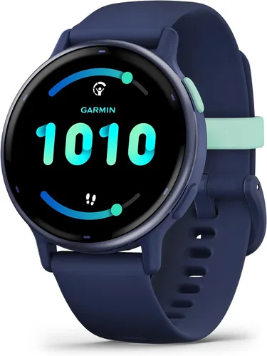 Vista 8 de Garmin vívoactive 5, reloj inteligente GPS de salud y fitness, pantalla AMOLED, hasta 11 días de batería, color marfil