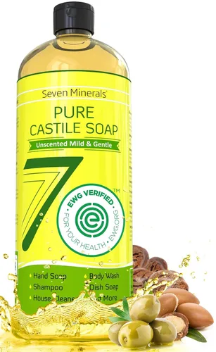 Vista 2 de Seven Minerals EWG Verificado Jabón de Castilla y Jabón de Castilla Mandarina Albahaca