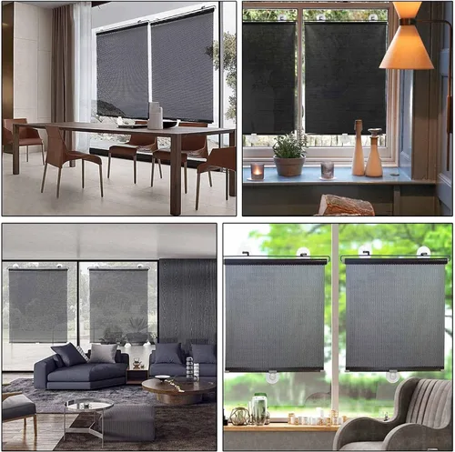 Vista 5 de Persianas enrollables con protección solar, persianas enrollables con ventosas, aislamiento térmico, protección UV, ideal para automóvil, hogar