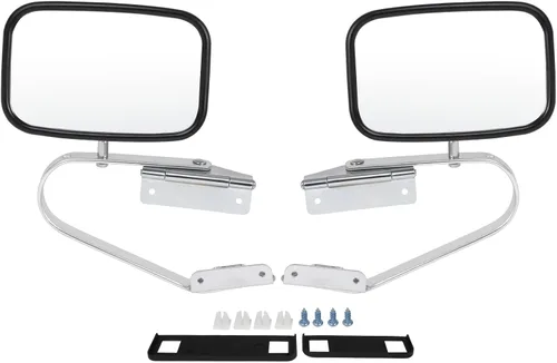 Vista 23 de Conjunto de espejo lateral del conductor o del pasajero para Ford F150 F250 F350 plegable manual, sin calefacción, color negro liso, paquete de 1