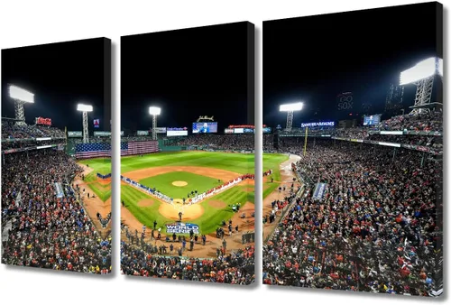 Vista 92 de TUMOVO Arte de pared en lienzo para estadio deportivo, arte de pared de campo Wrigley en Chicago, pinturas de Chicago, impresiones sobre lienzo