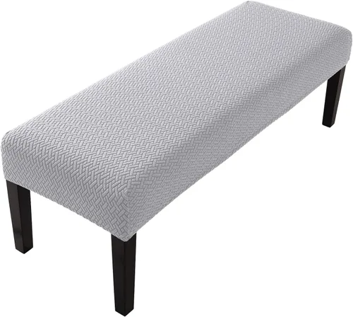 Vista 34 de Fuloon - Funda elástica de jacquard para banco de comedor, antipolvo, desmontable, funda para banco lavable, protector de cojín de asiento para Beige