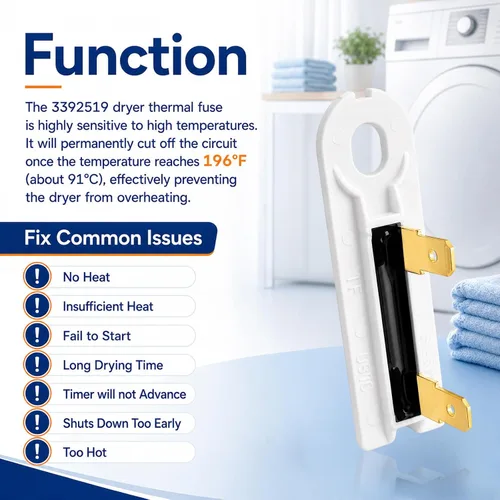 Vista 4 de 3392519 Fusible Térmico Secador para Whirlpool Kenmore Maytag Amana