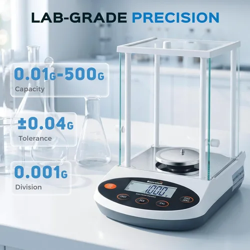 Vista 2 de Bonvoisin Balanza analítica de 300 gx1 mg báscula de laboratorio de precisión báscula electrónica digital, escala analítica de laboratorio de 1 mg
