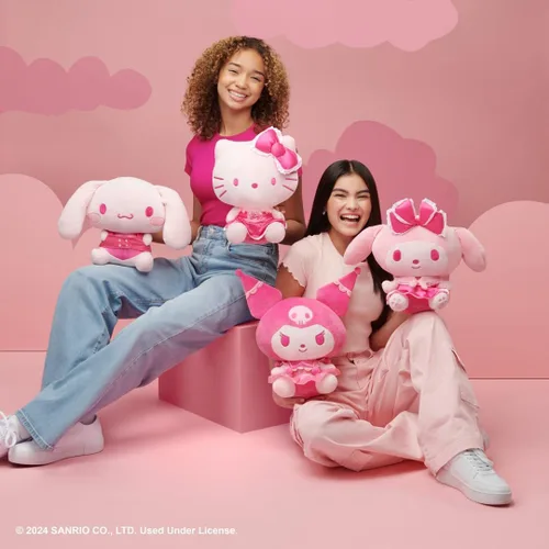 Vista 7 de Hello Kitty and Friends - Hello Kitty - Peluche monocromático rosa de 12 pulgadas Hello Kitty Rosa