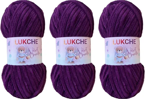 Vista 44 de Hilado de chenilla de terciopelo para amigurumi y punto de crochet súper voluminoso 100 gr (69,0 m) (Grosor del hilo 8 mm) (Verde espárrago) 1
