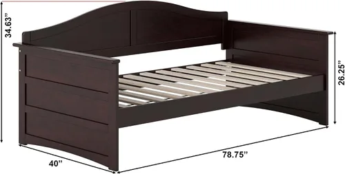 Vista 2 de AFI, Sofá cama de madera Acadia, individual, espresso