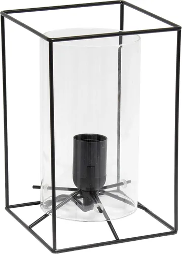 Vista 9 de Elegant Designs LT2069-WHT Lámpara de mesa pequeña de vidrio y metal, color blanco y transparente
