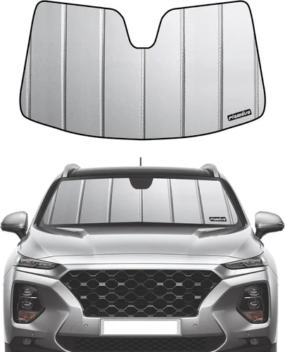 Vista 8 de Pigenius Parasol de parabrisas para Hyundai Santa Fe 2019-2023 (5 pasajeros), acabado plateado metálico