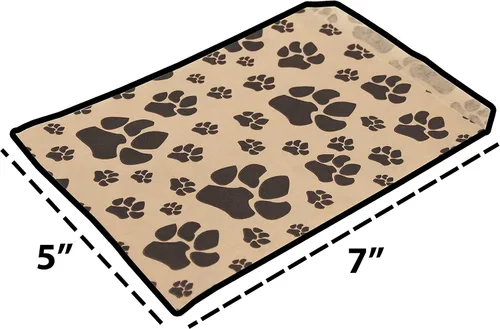Vista 7 de CuteBox Pawprint - Bolsas de regalo de papel plano de estraza de 100 unidades (5 x 7 pulgadas) para manualidades, recuerdos de fiesta, venta al por