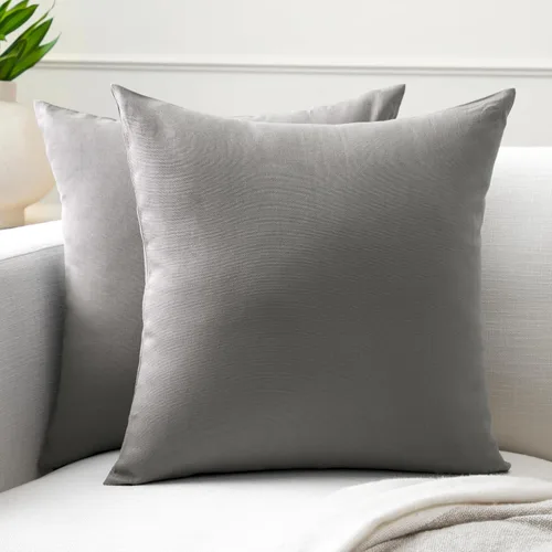 Vista 34 de Encasa XO Juego de 2 fundas de almohada de 12 x 12 pulgadas, color beige, sin rellenos, fundas de almohada de algodón para sala de estar, cama