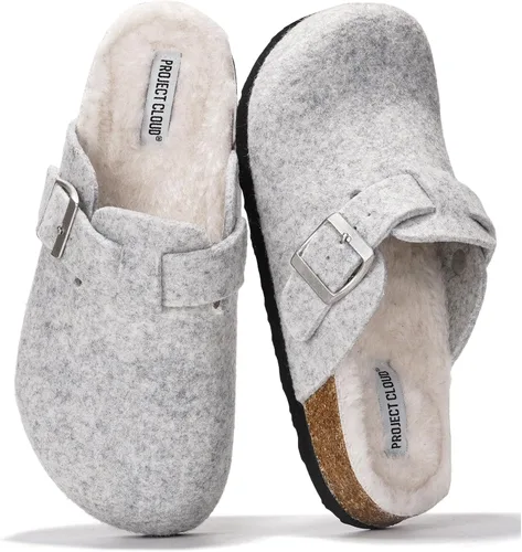 Vista 28 de Project Cloud Benton - Zuecos con plantilla de cuero genuino para mujer, pantuflas de espuma viscoelástica con soporte de arco, sandalias de moda