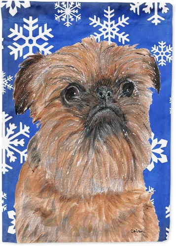 Vista 258 de Caroline's Treasures SC9374GF Bulldog English Snow flakes Holiday Garden Flag Buzón Bandera decorativa para patio exterior, patio, obras de arte