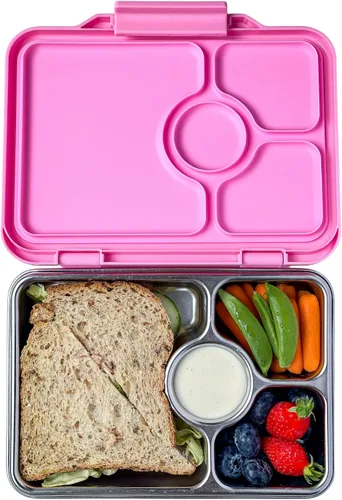 Vista 11 de Yumbox Prêt Bento Box de acero inoxidable con contenedor de almuerzo a prueba de fugas, bandeja apta para sándwich, lonchera para niños, adultos