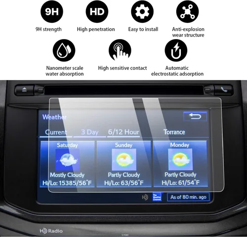 Vista 7 de YEE PIN Protector de pantalla para 2014-2019 4Runner Entune 6.1 pulgadas/2013 BRZ, protector de pantalla táctil de cristal templado para navegación