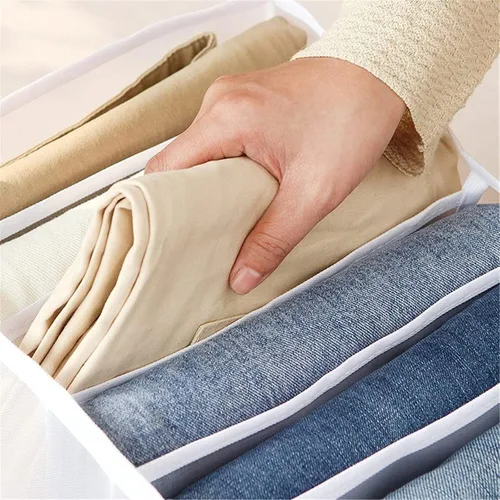 Vista 5 de Nueva caja de almacenamiento con compartimento para jeans, artefacto de almacenamiento para el hogar, ropa interior, calcetines, pantalones, caja