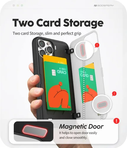 Vista 3 de GOOSPERY Parachoques magnético para puerta compatible con iPhone 13 Pro Max, tarjetero, cartera con imán fácil, cierre automático, protección