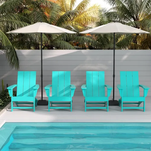 Vista 26 de WestinTrends Ashore Modern - Silla plegable Adirondack para exteriores (juego de 2), color negro