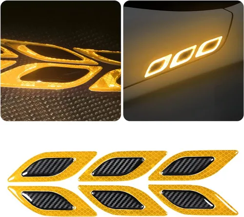 Vista 7 de Adhesivo de Rayas Reflectantes 3D Fuertes para Guardabarros, Capó y Parachoques de Auto, 6 Piezas de Calcomanías de Protección de Advertencia
