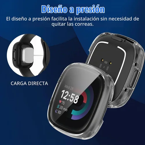 Vista 6 de Paquete de 6 fundas protectoras de pantalla para Fitbit Sense 2 / Versa 4 [cobertura completa], parachoques de policarbonato duro, accesorios