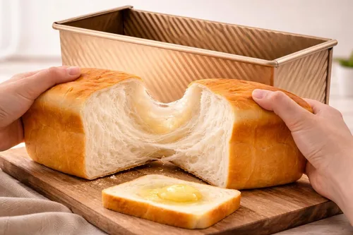 Vista 6 de Pullman - Molde para pan con tapa, acero aluminizado, 13 x 5 pulgadas Dorado