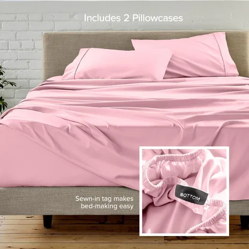 Vista 83 de Bare Home Sheet Set 1800 Ultra-Soft with 2 Pillowcases (Twin XL, Dark Blue)