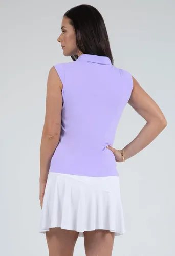 Vista 2 de IBKUL Athleisure Wear - Polo sin mangas con protección solar UPF 50+ Icefil Cooling-Solid sin mangas 84000