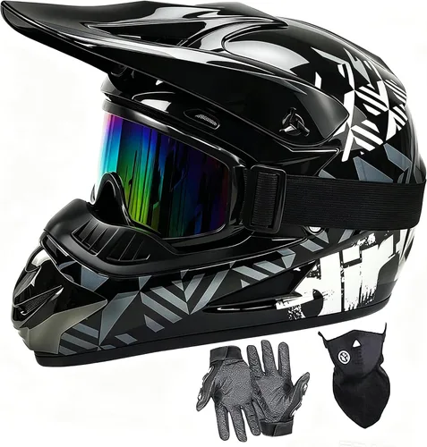 Vista 16 de Youth Dirt Bike ATV Off Road Motorcycle Helmets DOT Approved Blanco