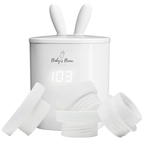 Vista 5 de Baby Brew Calentador de biberón portátil Pro Calentadores de leche para leche materna o fórmula, diseño a prueba de fugas, apto para viajes