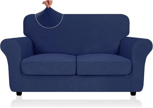 Vista 41 de ZNSAYOTX 2026 Funda de silla a rayas de 2 piezas (79 cm - 117 cm), funda de sillón elástica gruesa con banda elástica antideslizante y lazos