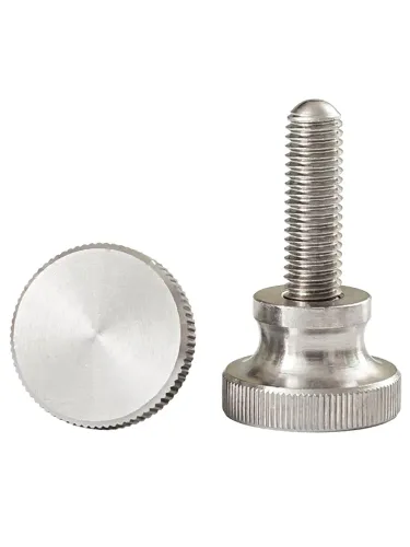 Vista 2 de 10 tornillos moleteados de acero inoxidable M4x6mm