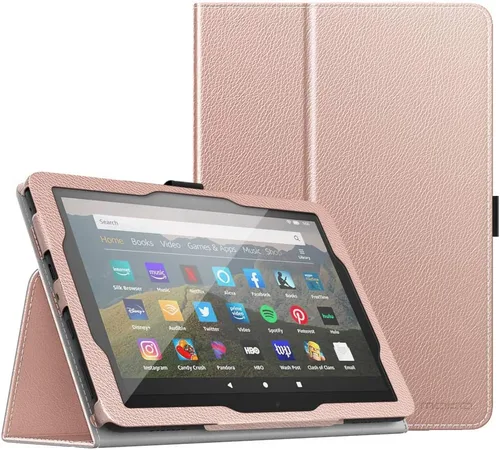 Vista 29 de MoKo - Funda compatible con la tablet Kindle Fire HD 8 y 8 Plus (10ª generación, versión de 2020), funda de soporte plegable y diseño delgado