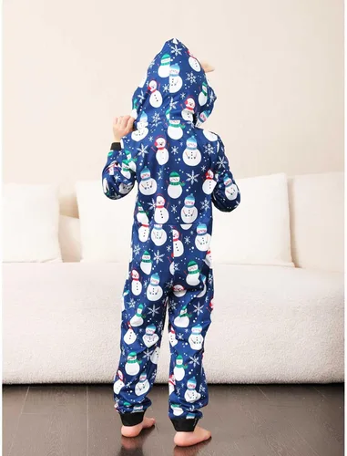 Vista 2 de CHUOAND Conjunto de pijama familiar de Navidad para parejas, ropa de dormir de Papá Noel para parejas