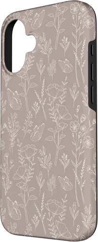 Vista 2 de Butterfly Meadow - Carcasa para iPhone 16, diseño botánico de flores silvestres