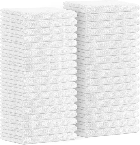 Vista 26 de Avalon Towels Paños de limpieza de microfibra (paquete de 48) – Tamaño 16 x 16 pulgadas, trapos de limpieza altamente absorbentes, sin pelusa Negro