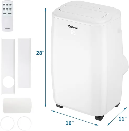 Vista 7 de COSTWAY Aire acondicionado portátil de 1,0000 BTU, refrigeración para espacio de hasta 350 pies cuadrados con 3 modos, enfriador de aire