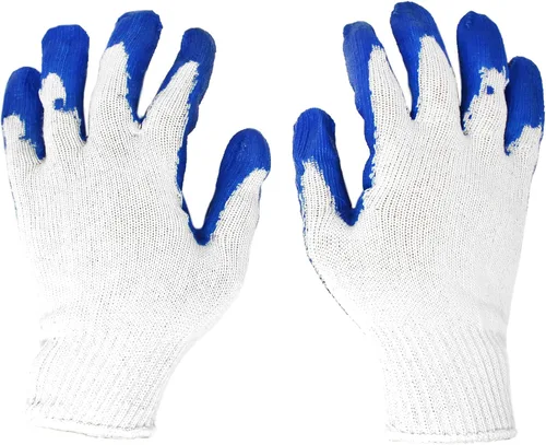 Vista 7 de CBC Crown PREMIUM Non-Slip BLUE Latex Rubber Palm Coated Work Safety Azul