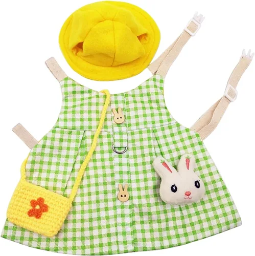 Vista 11 de Ropa de conejillo de indias, ropa suave de hurón con arnés de conejo para mascotas y correa, mini bolsa para sombrero, lindo broche para collares