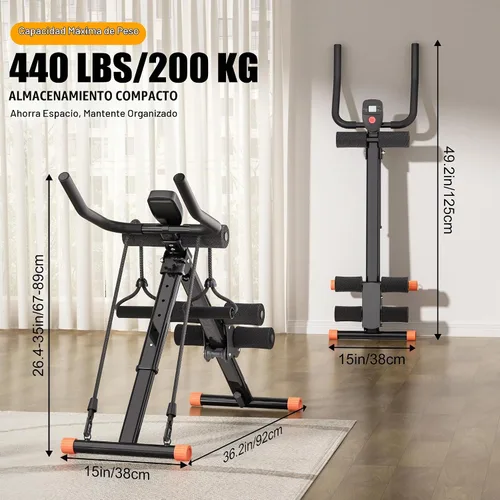 Vista 2 de Abdominal Trainers - Adjustable Ab Trainer Machine, Foldable Abdominal Workout Equipment with Knee Protection - Home Gym Core Strength Trainer for