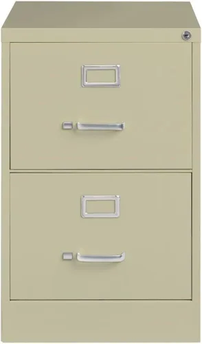 Vista 3 de Pemberly Row Archivador vertical de metal beige de 2 cajones de 28.38 pulgadas, con cerradura, premontado, tamaño legal estacionario para el hogar
