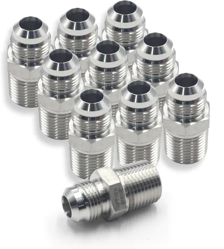 Vista 9 de HFS (R) 1/2 "NPT macho a 1/2" SAE Macho Flare Tubing Adapter Manguera Conector Accesorios de tubería de acero inoxidable 304