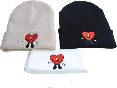 Vista 5 de Axaewuy Gorros de conejo y sombreros de punto, gorra bordada Merch Reggae Rapper, trajes de concierto de hip hop